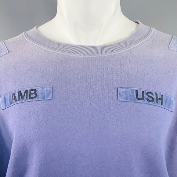 AMBUSH Size M Purple Black Ombre Cotton Logo Patch Sweatshirt - Picture 2 of 8